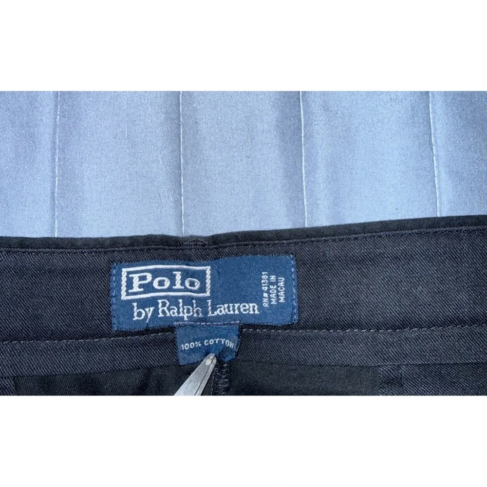 Polo Ralph Lauren Pants Mens 38x30 Black The Polo Chino Slim Fit Stretch Casual